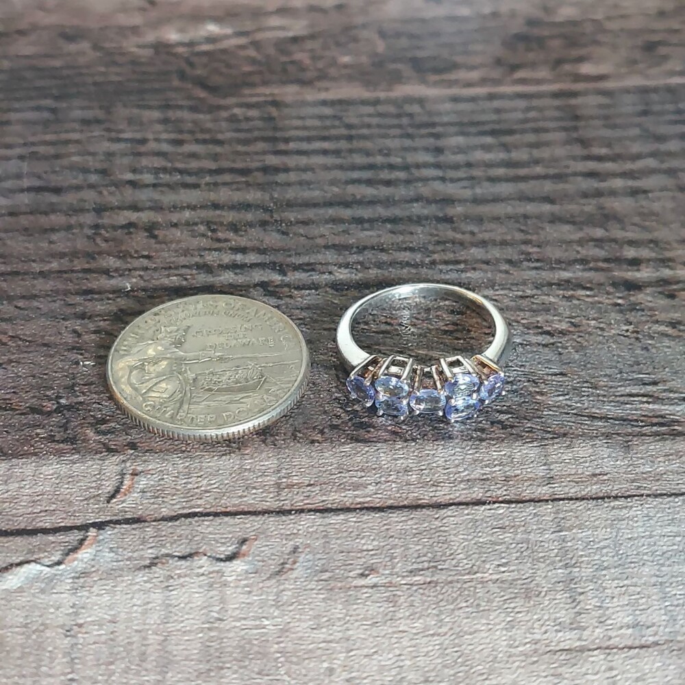 Vintage Tanzanite Ring 925 Silver size 7 VTG Gemstone Ring - Picture 14 of 14